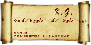 Kerékgyártó Györgyi névjegykártya