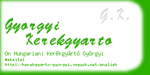 gyorgyi kerekgyarto business card