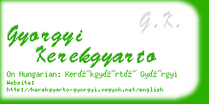 gyorgyi kerekgyarto business card